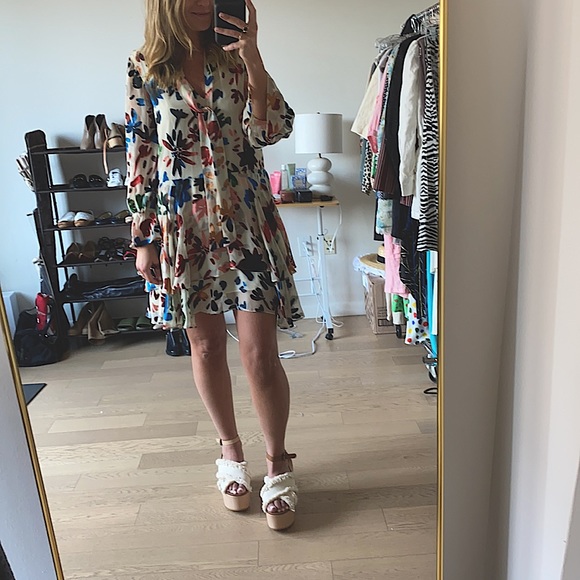 NWT Alice + Olivia Mini dress burn velvet with tie - Picture 5 of 10